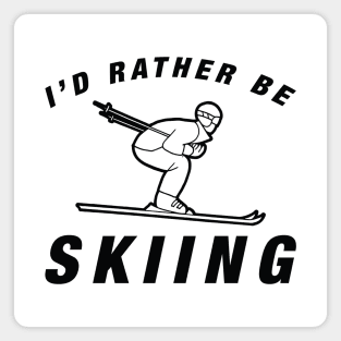 I'd Rather Be Skiing Magnet